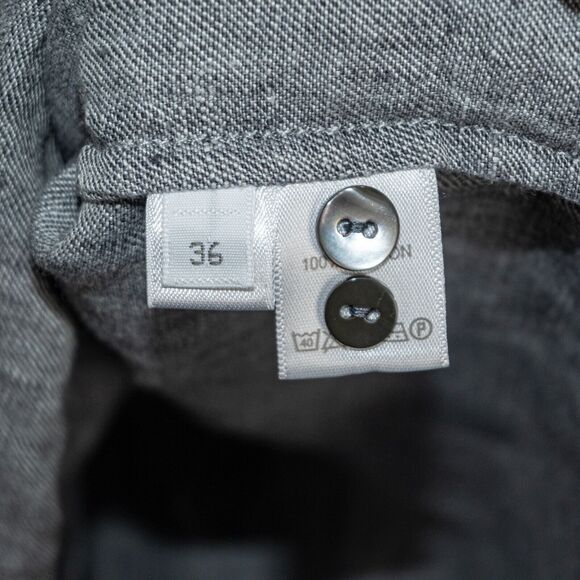 ATEA OCEANIE size 36 Chambray Button up Shirt in Gray bib front - Picture 8 of 8